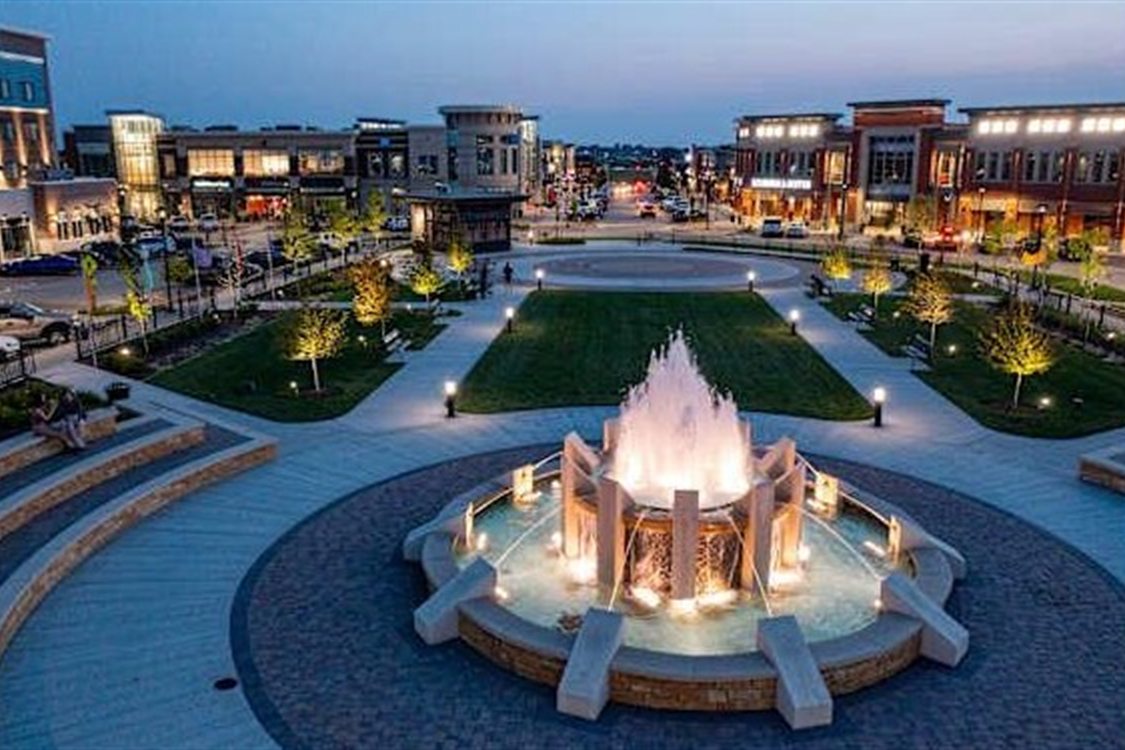 The District at Prairie Trail town square, Ankeny, Iowa